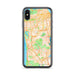 Custom iPhone X/XS Daly City California Map Phone Case in Watercolor