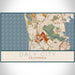 Daly City California Map Print Landscape Orientation in Woodblock Style With Shaded Background