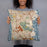 Person holding 18x18 Custom Daly City California Map Throw Pillow in Woodblock