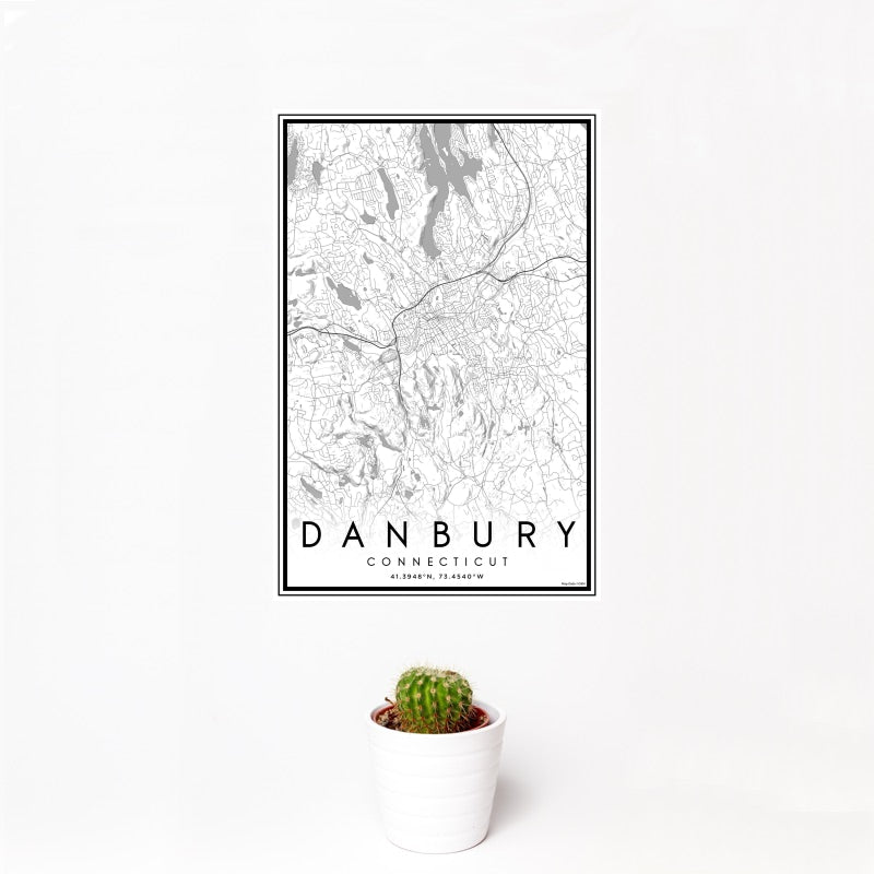 Danbury Connecticut Map Print in Classic — JACE Maps