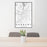 24x36 Danbury Connecticut Map Print Portrait Orientation in Classic Style Behind 2 Chairs Table and Potted Plant