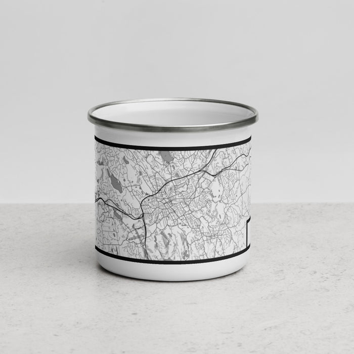 Front View Custom Danbury Connecticut Map Enamel Mug in Classic