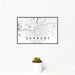 12x18 Danbury Connecticut Map Print Landscape Orientation in Classic Style With Small Cactus Plant in White Planter