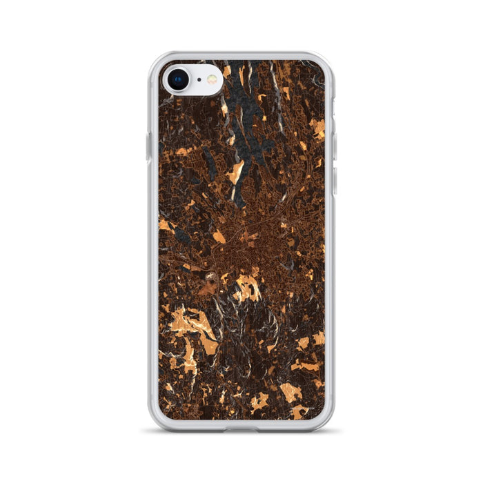 Custom Danbury Connecticut Map iPhone SE Phone Case in Ember