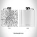 Rendered View of Danbury Connecticut Map Engraving on 6oz Stainless Steel Flask in White