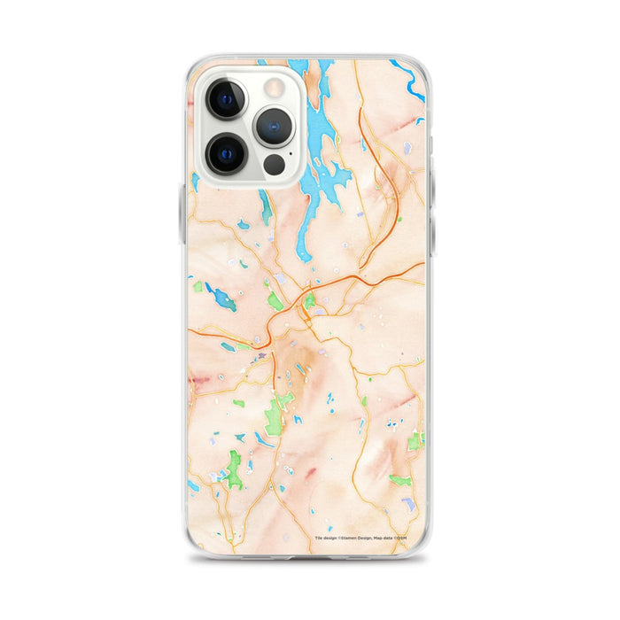 Custom Danbury Connecticut Map iPhone 12 Pro Max Phone Case in Watercolor