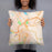 Person holding 18x18 Custom Danbury Connecticut Map Throw Pillow in Watercolor