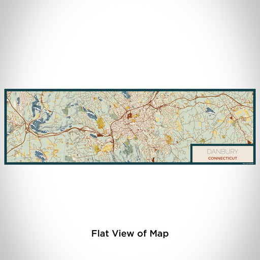 Flat View of Map Custom Danbury Connecticut Map Enamel Mug in Woodblock