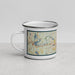 Left View Custom Danbury Connecticut Map Enamel Mug in Woodblock