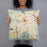 Person holding 18x18 Custom Danbury Connecticut Map Throw Pillow in Woodblock