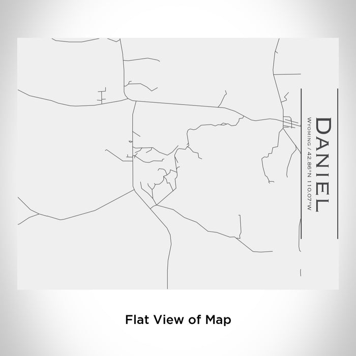 Rendered View of Daniel Wyoming Map Engraving on 20oz Stainless Steel Insulated Bottle with Bamboo Top in White