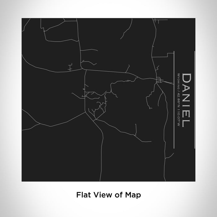 Rendered View of Daniel Wyoming Map Engraving on 17oz Stainless Steel Insulated Tumbler in Black