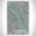 Danville California Map Print Portrait Orientation in Afternoon Style With Shaded Background