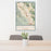 24x36 Danville California Map Print Portrait Orientation in Woodblock Style Behind 2 Chairs Table and Potted Plant