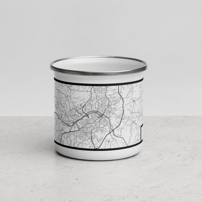 Front View Custom Danville Virginia Map Enamel Mug in Classic