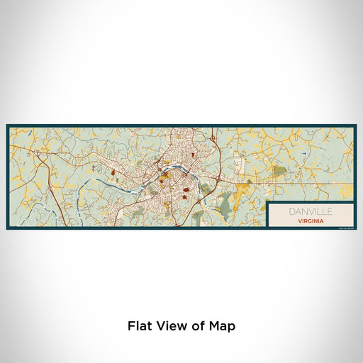 Flat View of Map Custom Danville Virginia Map Enamel Mug in Woodblock