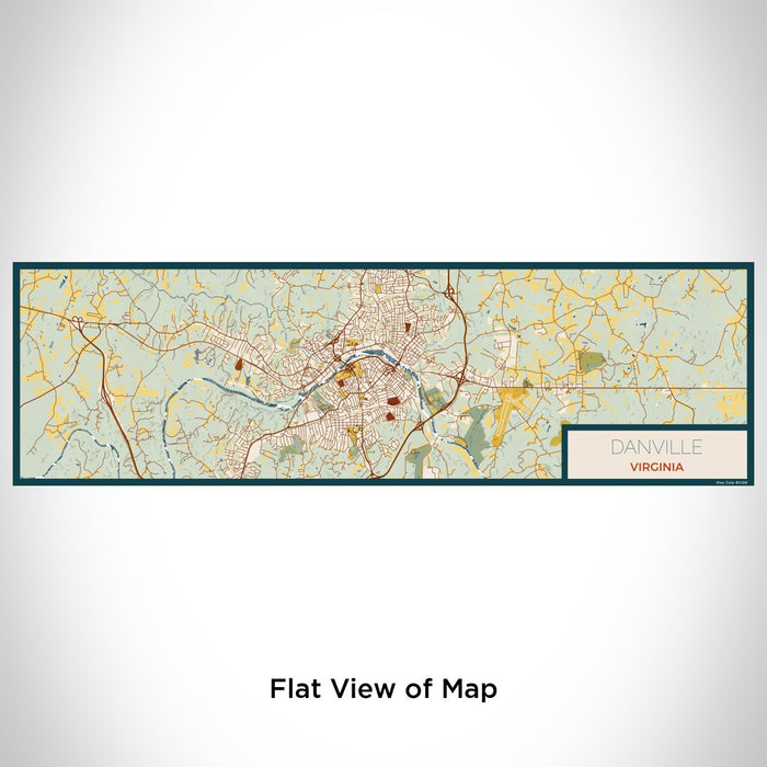 Flat View of Map Custom Danville Virginia Map Enamel Mug in Woodblock