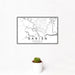 12x18 Darien Georgia Map Print Landscape Orientation in Classic Style With Small Cactus Plant in White Planter