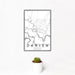 12x18 Darien Georgia Map Print Portrait Orientation in Classic Style With Small Cactus Plant in White Planter
