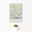 12x18 Darien Georgia Map Print Portrait Orientation in Woodblock Style With Small Cactus Plant in White Planter