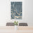 24x36 Darien Georgia Map Print Portrait Orientation in Afternoon Style Behind 2 Chairs Table and Potted Plant