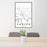 24x36 Darien Georgia Map Print Portrait Orientation in Classic Style Behind 2 Chairs Table and Potted Plant