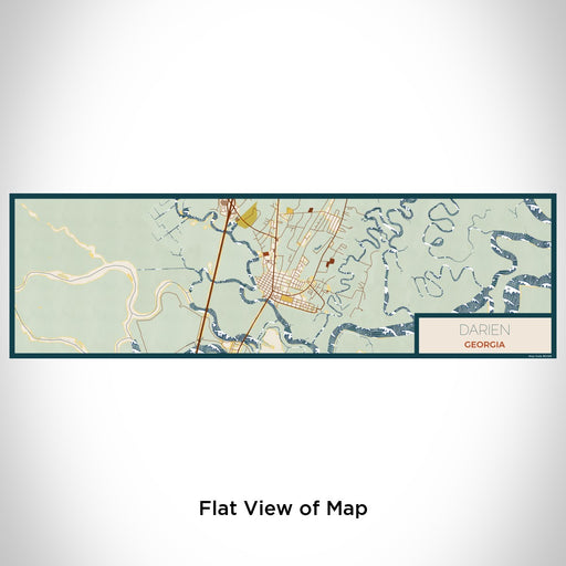 Flat View of Map Custom Darien Georgia Map Enamel Mug in Woodblock