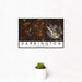 12x18 Darrington Washington Map Print Landscape Orientation in Ember Style With Small Cactus Plant in White Planter