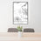 24x36 Darrington Washington Map Print Portrait Orientation in Classic Style Behind 2 Chairs Table and Potted Plant