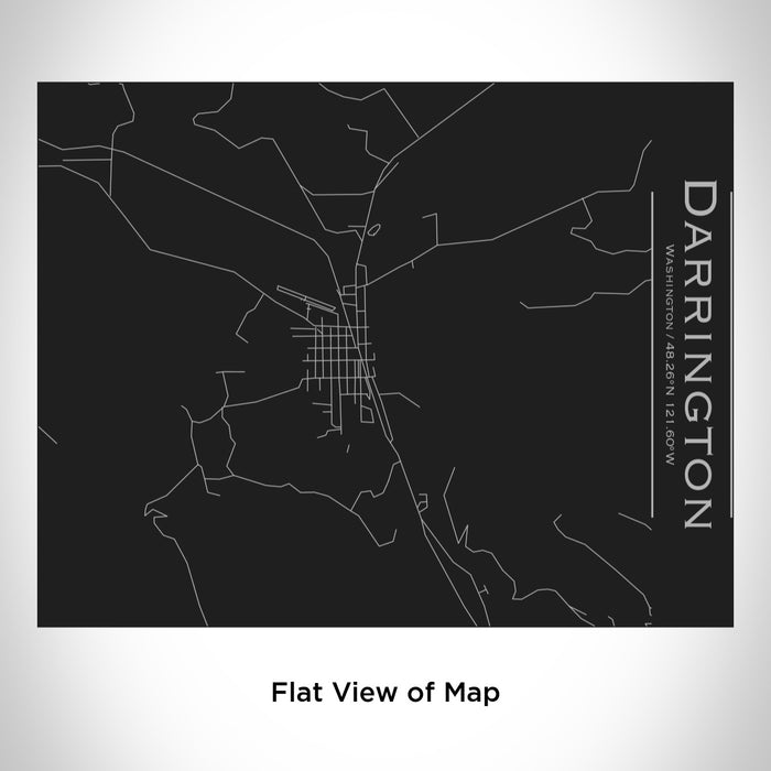 Rendered View of Darrington Washington Map Engraving on 20oz Stainless Steel Insulated Bottle with Bamboo Top in Black