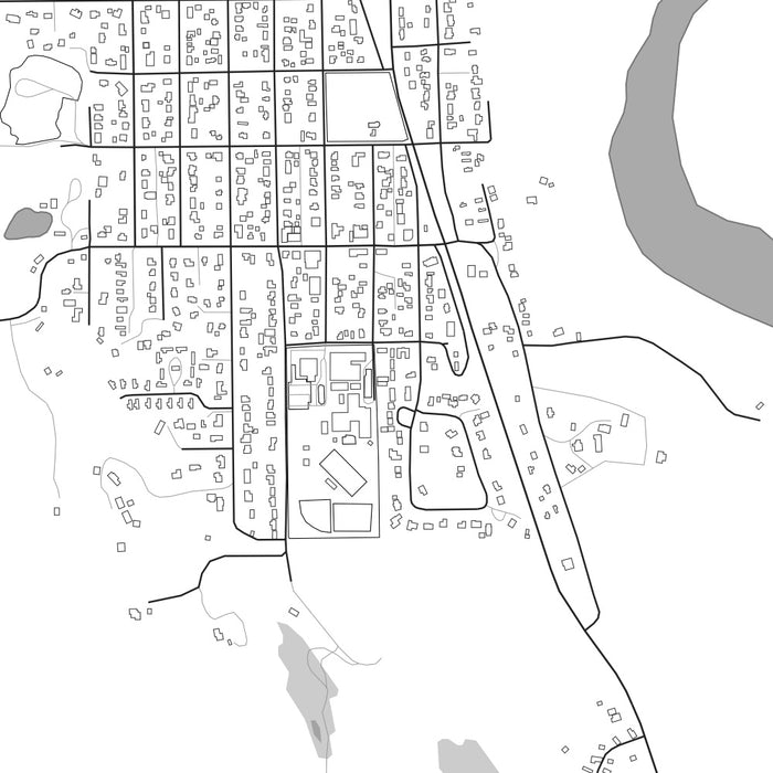 Darrington Washington Map Print in Classic Style Zoomed In Close Up Showing Details