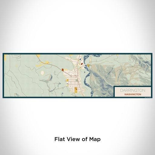 Flat View of Map Custom Darrington Washington Map Enamel Mug in Woodblock