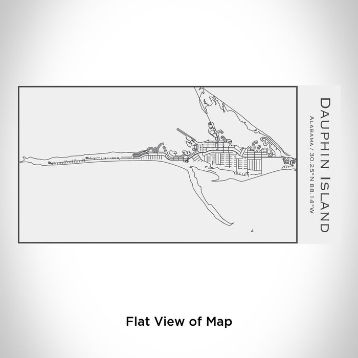Rendered View of Dauphin Island Alabama Map Engraving on 17oz Stainless Steel Insulated Cola Bottle in White