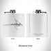 Rendered View of Dauphin Island Alabama Map Engraving on 6oz Stainless Steel Flask in White