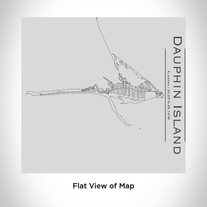 Rendered View of Dauphin Island Alabama Map Engraving on 17oz Stainless Steel Insulated Tumbler