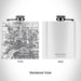 Rendered View of Davenport Iowa Map Engraving on 6oz Stainless Steel Flask in White