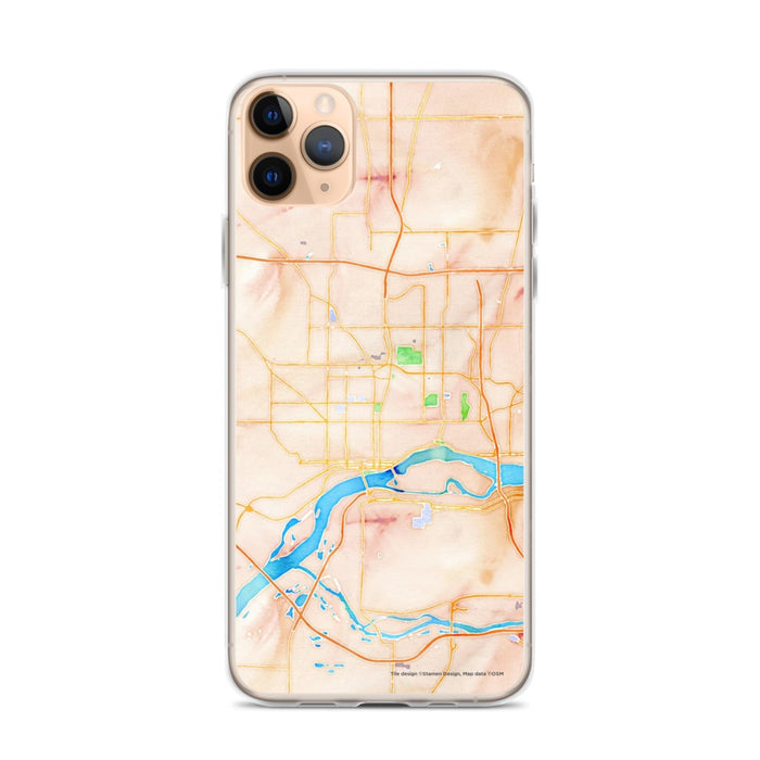 Custom Davenport Iowa Map Phone Case in Watercolor