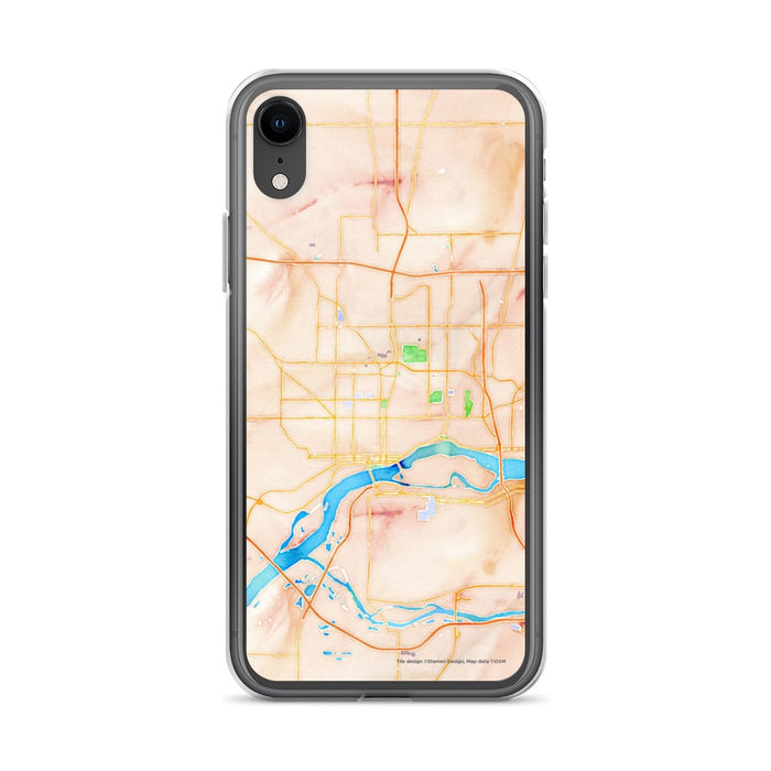 Custom Davenport Iowa Map Phone Case in Watercolor