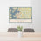 24x36 Davidson North Carolina Map Print Lanscape Orientation in Woodblock Style Behind 2 Chairs Table and Potted Plant