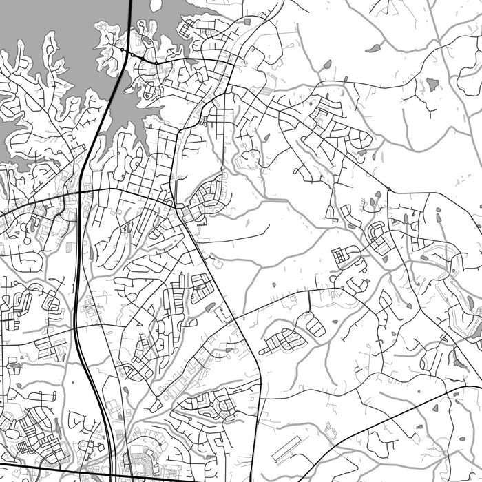Davidson North Carolina Map Print in Classic Style Zoomed In Close Up Showing Details