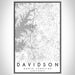 Davidson North Carolina Map Print Portrait Orientation in Classic Style With Shaded Background