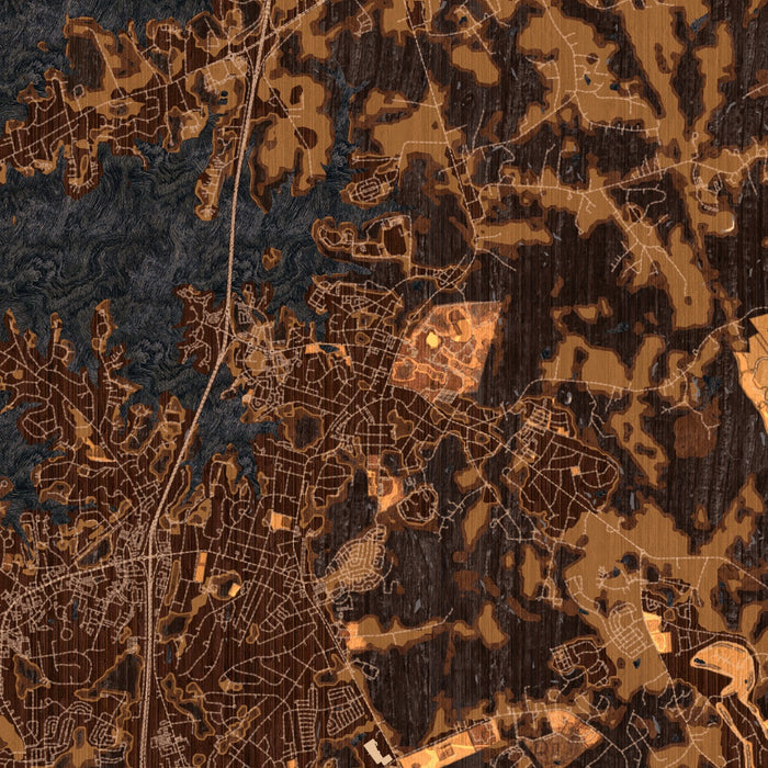 Davidson North Carolina Map Print in Ember Style Zoomed In Close Up Showing Details