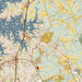 Davidson North Carolina Map Print in Woodblock Style Zoomed In Close Up Showing Details