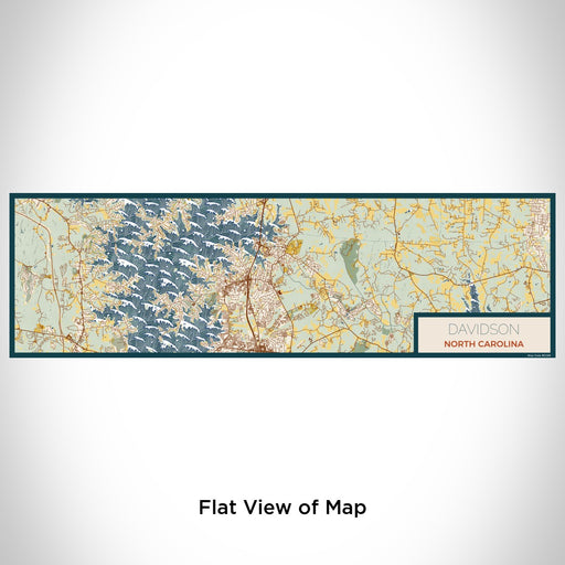Flat View of Map Custom Davidson North Carolina Map Enamel Mug in Woodblock