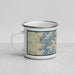 Left View Custom Davidson North Carolina Map Enamel Mug in Woodblock