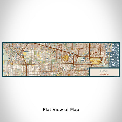 Flat View of Map Custom Davie Florida Map Enamel Mug in Woodblock