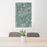 24x36 Davis California Map Print Portrait Orientation in Afternoon Style Behind 2 Chairs Table and Potted Plant