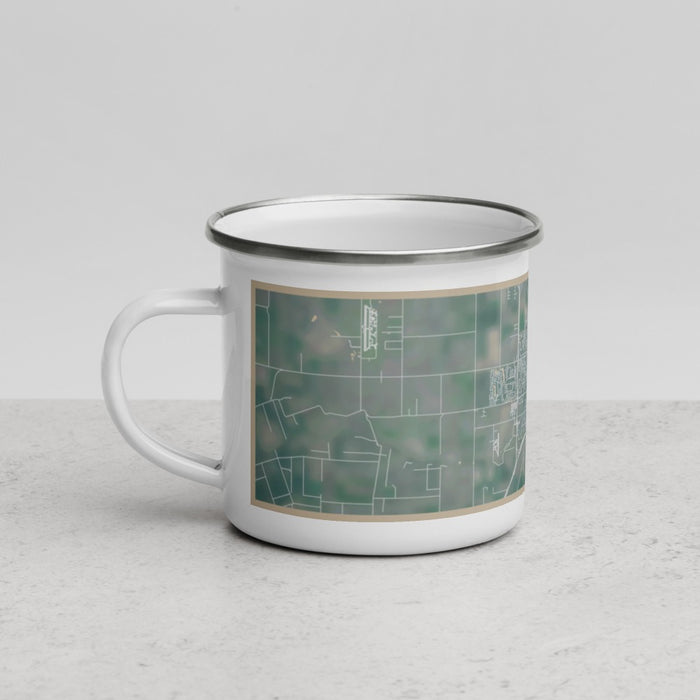 Left View Custom Davis California Map Enamel Mug in Afternoon