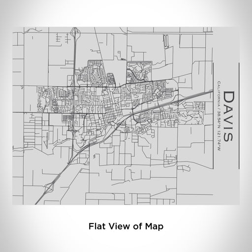 Rendered View of Davis California Map Engraving on 20oz Stainless Steel Insulated Bottle with Bamboo Top