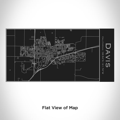 Rendered View of Davis California Map Engraving on 17oz Stainless Steel Insulated Cola Bottle in Black